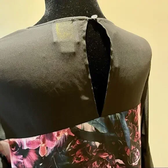 CeCe Floral Ruffle Sleeve Shift Dress Size 6 - Picture 8 of 12